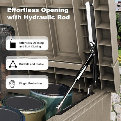 280 Gallon Waterproof Outdoor Storage Box, UV Resistant Resin Deck Box - Image 3