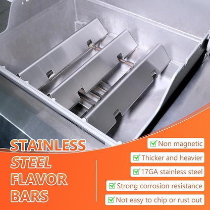 7635 7735 Grill Parts for Weber Spirit E210, E220, S210, S215, Spirit 200 & GS4 Spirit II E210, Spirit II E220 Series with Front Control, Stainless 15.3" Flavorizer Bars for Weber 7635 67045