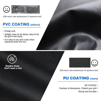 BBQ Gas Grill Cover, 48 Inch for Weber Spirit 2, Waterproof Weather Resistant, UV & Fade Resistant, PU Coating for Weber Spirit II 200 Series, Spirit 200, Spirit II E210 Gas Grill