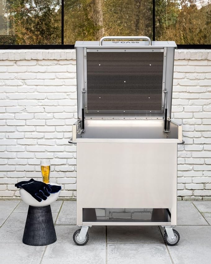 Package: Grill Accessory Storage System, Mobile Prep Station & Serving Cart | Fits Accessories Up to 24" | Wildly Configurable | Works with All Grills and Accessories. (Brazilian Walnut)
