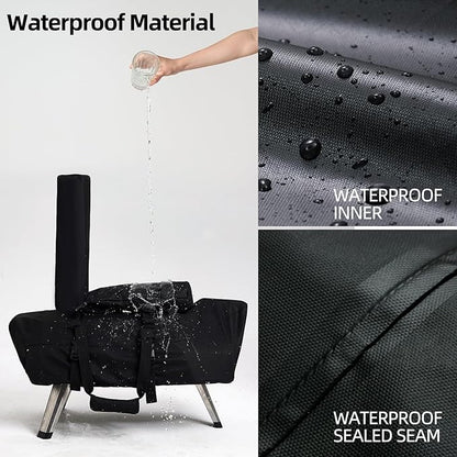 NOELIFE Waterproof Cover for Ooni Karu 2 and Karu 12G Pizza Oven, Outdoor Accessories for Ooni 12, Carry Cover with Seperate Chimney Bag, with Straps in the Bottom for Fixation (Oven Not Included)