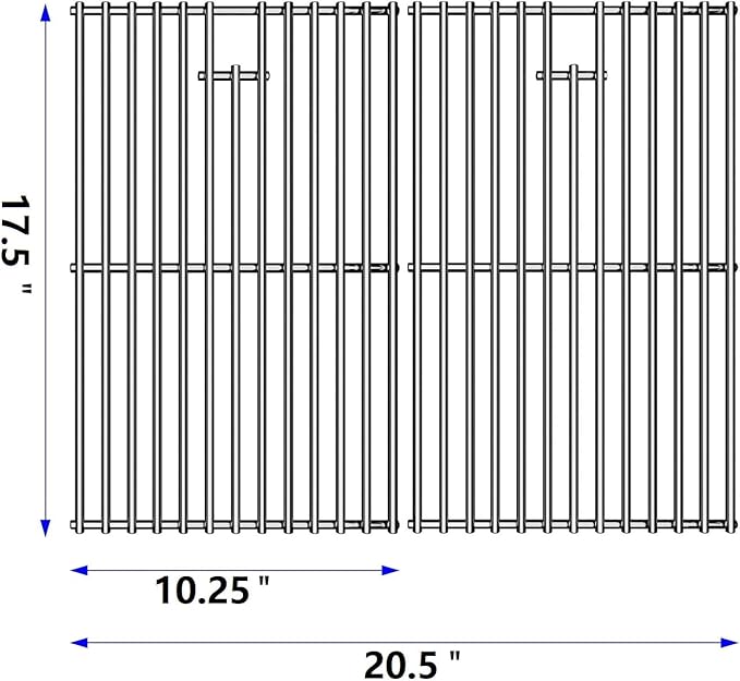 17/17.5/19.5 Inch Stainless Steel Cooking Grates for Weber Spirit I & II 200 Series Spirit E210 Spirit E220 Spirit S210, Spirit S220 with Front Control, Weber 7637 Gas Grills