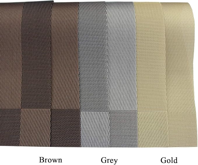 PIGCHCY Place Mats Heat-Resistant Non Slip Placemats Washable Easy to Clean Woven Vinyl Placemats for Dining Table (Set of 4, Brown)