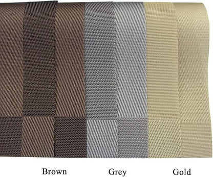 PIGCHCY Place Mats Heat-Resistant Non Slip Table Mats - Easy Wipe Clean Woven Vinyl Placemats for Dining Table Set of 6 (Grey Silver)