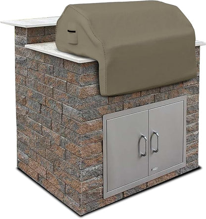 Covers & all Built-in Outdoor Grill Cover, Durable 12 Oz Waterproof Cover Max Material with Air Pocket & Elastic for Snug Fit (57" W x 27" D x 26" H Inches, Beige)