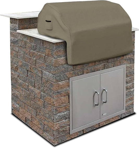 Covers & all Built-in Outdoor Grill Cover, Durable 12 Oz Waterproof Cover Max Material with Air Pocket & Elastic for Snug Fit (48" W x 27" D x 26" H Inches, Beige)