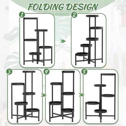iDavosic.ly Plant Stand with Garden Tools Indoor Outdoor, 5 Tier, Tiered Flower - Image 5