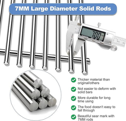 Stainless Steel Grill Grates with 66032 Flavorizer Bars for Weber Genesis II Grill Parts GS4,66095 Cooking Grates 66795 Heat Deflector Replacement Parts for Weber Genesis ii E-310 E-315 S-335