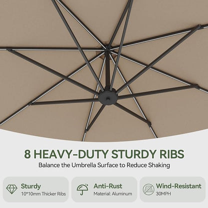 Aoxun 11 FT Cantilever Umbrella - Image 7