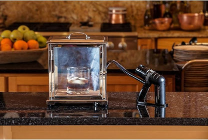 Crafthouse by Fortessa Glass Cocktail Smoking Box with Handheld Smoker
