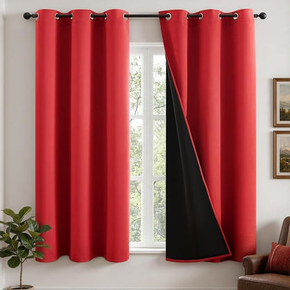 MIULEE Red 100% Blackout Curtains by MIULEE