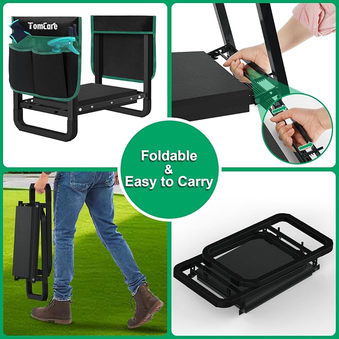TomCare Garden Kneeler and Seat, 11.14" Kneeling Pad Sturdy Garden Bench | - Image 6