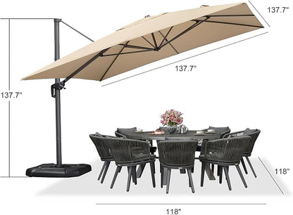 PURPLE LEAF Patio 11.5' x 11.5' Telescopic Umbrella - Image 9