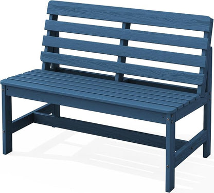 SERWALL Armless Outdoor Bench, All Weather HDPE Porch Bench, 1 Pack, Suitable by SERWALL