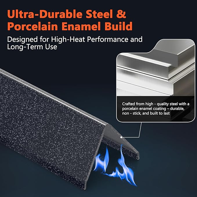 QuliMetal 7635 15.3" Flavorizer Bars for Weber Spirit E210, E220, S210, S215, Spirit 200 & GS4 Spirit II E210, Spirit II E220 with Front Control, 16GA Porcelain Steel Grill Heat Plates