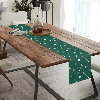 Golf Club Golf Ball Table Runner Kitchen Dining Table Runner 13*36in Table Center Decor for Indoor Outdoor Home Holiday Party