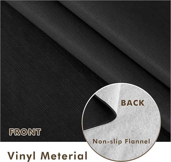 Nasitos 2 Pack Black Table Cloth Rectangle 52x70 Inch-Vinyl Plastic Table Cloth Disposable with Flannel Backing, Waterproof Wipeable Plastic Table Cover for Picnic, Corporate Events, Trade Shows