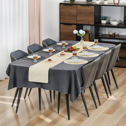 Myir JUN Round Placemats Dual Sided, Faux Leather Place Mats Set of 4 Indoor Placemats for Dining Table Outdoor Placemats Non-Slip Washable Table Mats (Set of 8, Gray Cream)