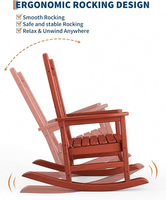 HDPE Rocking Chair Outdoor Set of 2 - Image 6