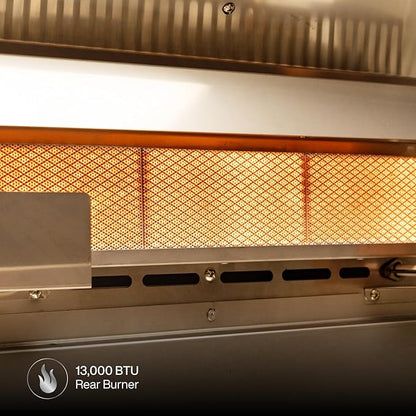 Spire Premium 5 Burner Built In Gas Grill Island Head, Stainless Steel 30 Inch Propane Grill with Rear Burner, 63,000 BTUs, 750 SQ In Racks, Dual Fuel Compatibility - 740-0788P