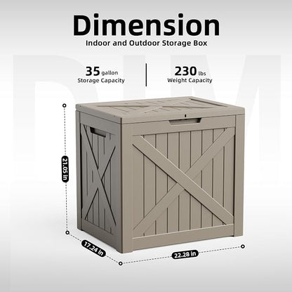 35 Gallon Outdoor Storage Box Waterproof Weatherproof Deck Box | Lockable - Image 7