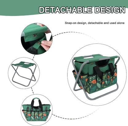 Folding Gardening Stool with Detachable Storage Tote Bag, Portable Garden Chair - Image 6