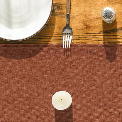 Artoid Mode Rusty Orange Table Runner, Seasonal Fall Thanksgiving Washable Kitchen Dining Table Decoration for Home Party Decor 13x120 Inch