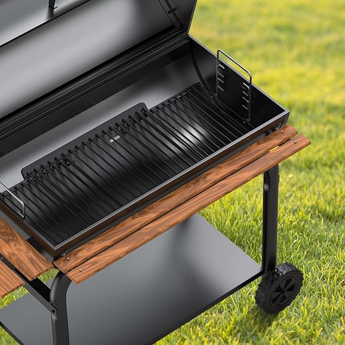 23" to 34" Adjustable Ash Pan for Charcoal Grill Chargriller 1224 1324 2121 2222 2123,Oklahoma Joe Charcoal Grill Royal Gourmet, Ash Pan with 2PC Fire Grate Hanger