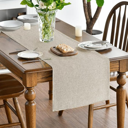 Artoid Mode Light Brown Table Runner, Seasonal Fall Washable Kitchen Dining Table Decoration for Home Party Decor 13x48 Inch