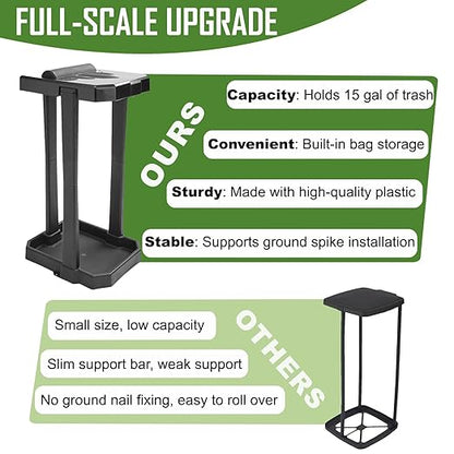 Collapsible Trash Bag Holder with 20 Pcs Trash Bags, Portable Trash Can with Trash Bag Storage, Waste Bin for Camping, RV, Picnics, Home and Recycling