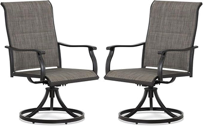 Outdoor Swivel Dining Chairs Set of 2, 360° Rotation & 20° Rocking, Ergonomic by Aoodor