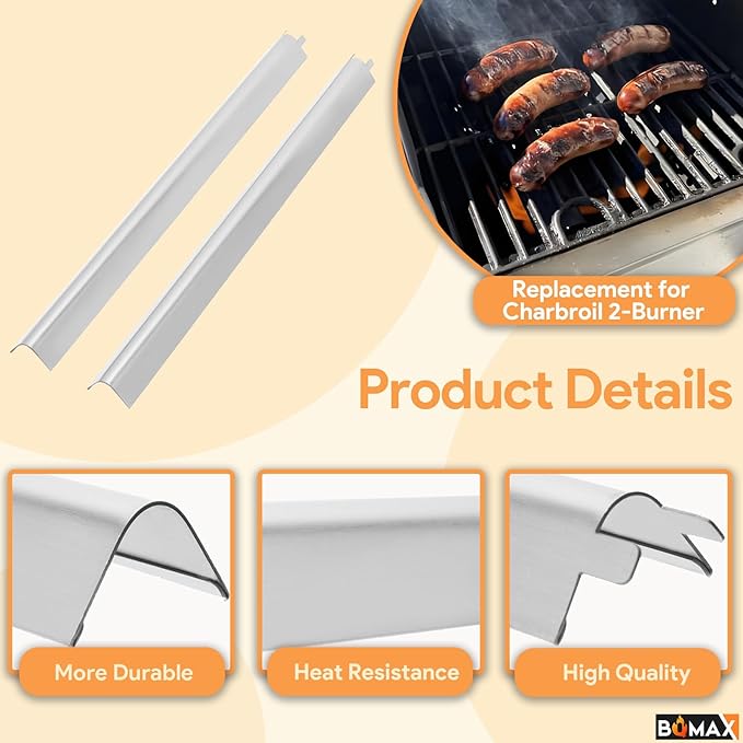 BQMAX 17 Inch Grill Parts Kit for Charbroil Performance 2 Burner 463660421 463655621 463630422 463630021 G426-0005-W1 G325-0002-W1, Cooking Grill Kit Replacement Parts for Charbroil Grill 2 Burner