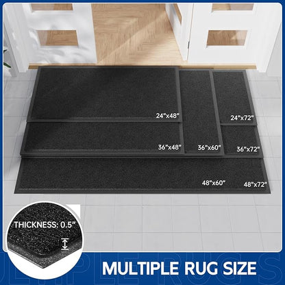 Sturdy Front Door Mat, 48" x 24" Heavy Duty Indoor Outdoor Doormat for Entryway, Fade Resistant, Waterproof Low Profile Entry Mat, Non Slip Welcome Mat for Outside Entrance, Patio, Home