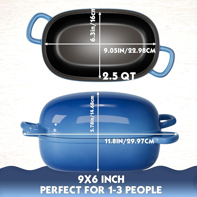 Dutch Oven for Bread Baking - 2.5QT Bread Pans for Homemade Bread Cast Iron Bread Pan With Banneton Bread Proofing Basket & Baking Supplies, Dutch Oven Loaf Pan with Lid for Homemade Breadmaking