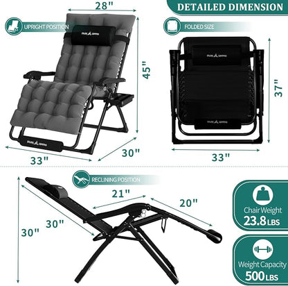 UDPATIO Oversized Zero Gravity Chair Patio Reclining Chairs - Image 3