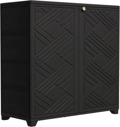 Outdoor Storage Cabinet Waterproof, 60 Gallon Resin Outdoor Storage Shed by KINYING
