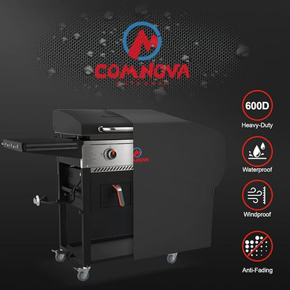 Comnova Griddle Cover for Blackstone 28 Inch With Hood - 600D Heavy Duty Waterproof Flat Top Grill Cover for Pro Series, BBQ Cover for Models 1883, 1924 and More