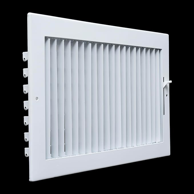 [2 Pack] Fits 14x8 Duct Opening Steel Adjustable Air Supply Grille by Handua | Register Vent Cover Grill for Sidewall and Ceiling | White | Outer Size: 15.75" X 9.75"