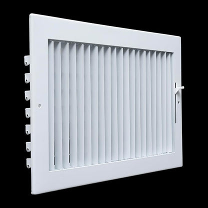 [2 Pack] Fits 14x8 Duct Opening Steel Adjustable Air Supply Grille by Handua | Register Vent Cover Grill for Sidewall and Ceiling | White | Outer Size: 15.75" X 9.75"