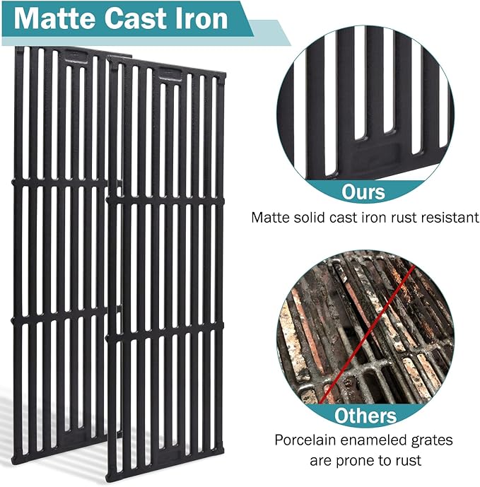 Criditpid Replacement Parts for Char Griller 5050, 5650, 3001, 5072, 3030,3008, 4000, 5252, King Griller 3008 5252, Grill Grates, Heat Plate, Burners and Ignitor for Chargriller Parts Replacement