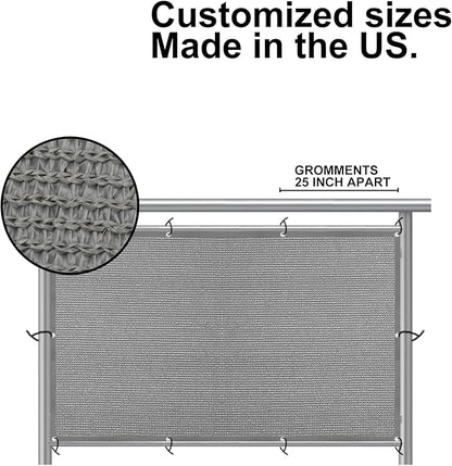 Eden's Decor Balcony Privacy Screen Grey 4'x 21' Cover Mesh Windscreen Weather-Resistant UV Protection for Backyard Deck, Patio, Balcony, Pool, Porch, Fence, Railing, Gardening