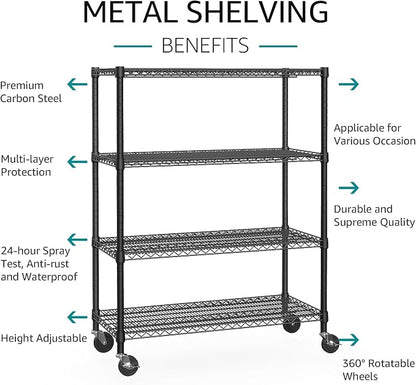 IZEUK Garage Shelving Wide Storage Shelves 4 Tier Metal Shelves 3200 LBS Heavy - Image 4
