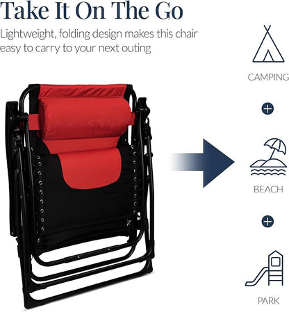 Best Choice Products Oversized Padded Zero Gravity Chair, Folding Outdoor Patio - Image 6