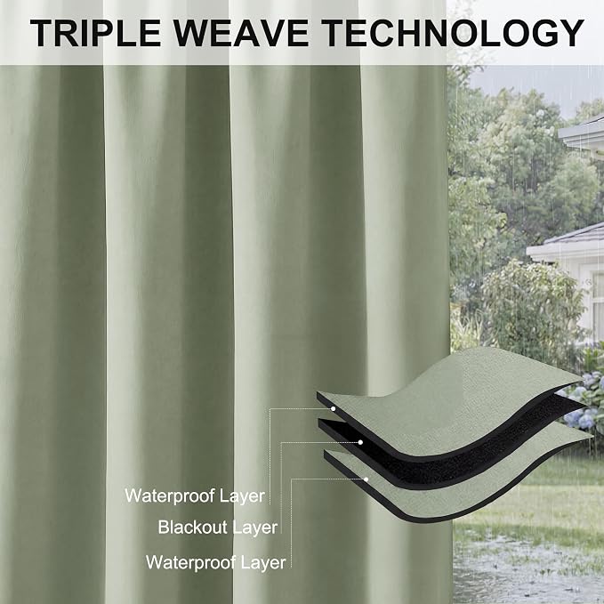 RYB HOME 2 Panels Outdoor Curtains - Image 7
