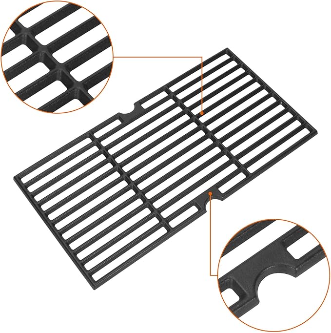 DELSbbq Cast Iron Grill Grates for Charbroil Performance 6 Burner Grills 463245917 463238218 463276517 463276617 463277918 466245917, Cooking Grids Replacement for G470-0002-W1 G470-0003-W1