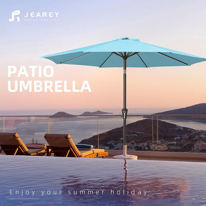 JEAREY 9FT Outdoor Patio Umbrella, Market Umbrella, Sky Blue | Outdoor Table - Image 6