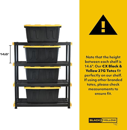CX 4-Tier Heavy Duty Plastic Storage Shelves - Image 3