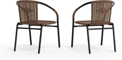 Flash Furniture Lila Modern Rattan Indoor/Outdoor Stackable Dining Chairs - Image 10