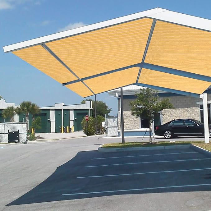 Eden's Decor Straight Flat-Edged Sun Shade Sail Rectangular 9' x 16' Wheat - Image 6
