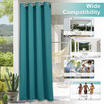 NICETOWN 2 Panels Outdoor Patio Curtains Waterproof 84 inches Long, Rustproof - Image 6